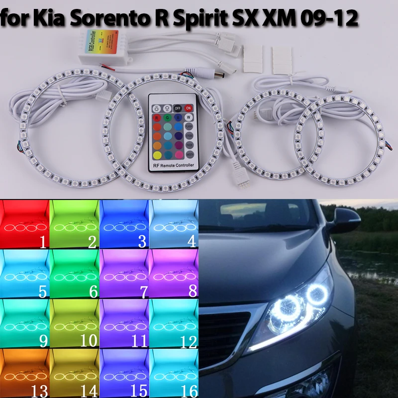 Halo Ring Angel Eyes RGB multi-color Remote Control LED for Kia Sorento R Spirit SX XM 2009-2012 Headlight Car Accessories
Halo Ring Angel Eyes RGB multi-color Remote Control LED for Kia Sorento R Spirit SX XM 2009-2012 Headlight Car Accessories