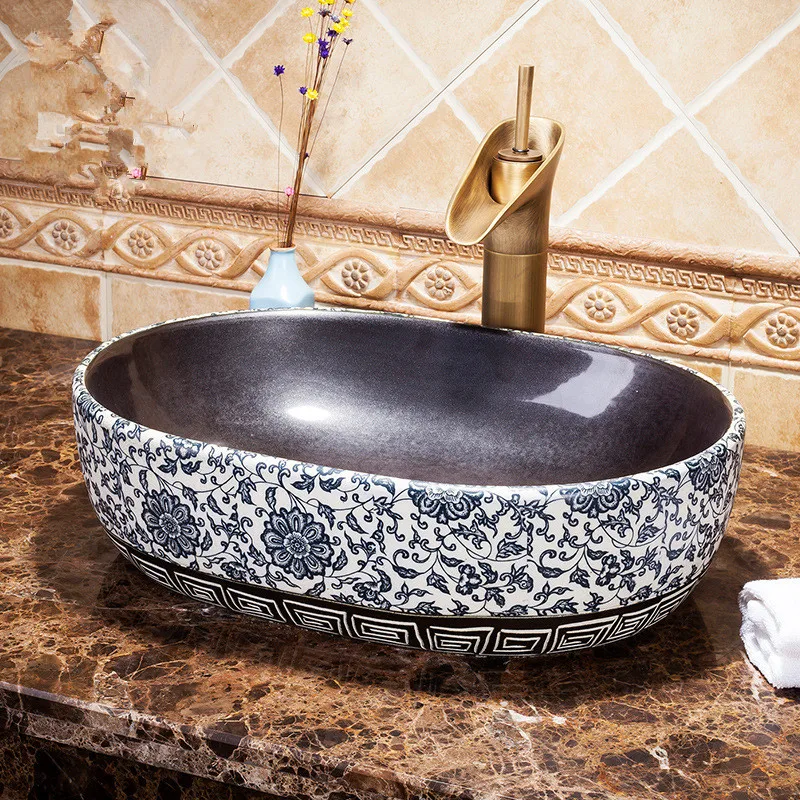 Antique Handmade Europe Vintage Style Lavobo Countertop Bathroom wash basin hand painted oval Ceramic wash basin bathroom sink
Antique Handmade Europe Vintage Style Lavobo Countertop Bathroom wash basin hand painted oval Ceramic wash basin bathroom sink