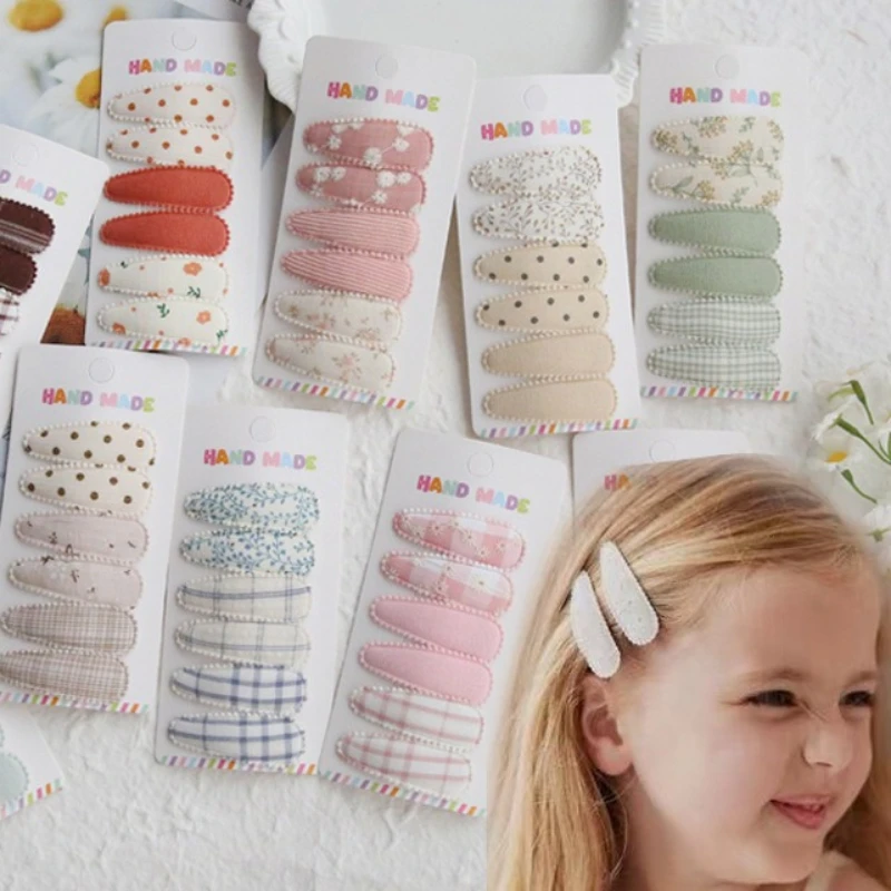 6pcs/set Kawaii Children Cotton Hairpin Korean Simple Alloy Hair Bow Snap Fabric Plaid Girls Kids Headwear Baby Hair Accessories
6pcs/set Kawaii Children Cotton Hairpin Korean Simple Alloy Hair Bow Snap Fabric Plaid Girls Kids Headwear Baby Hair Accessories
