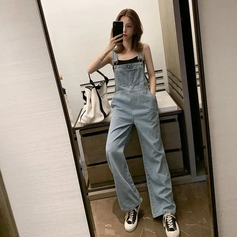 Jumpsuits Women Casual Loose Denim Blue Bodysuits Long Length Female Pocket Trousers Korean Stylish Fashion Chic Streetwear New 
Jumpsuits Women Casual Loose Denim Blue Bodysuits Long Length Female Pocket Trousers Korean Stylish Fashion Chic Streetwear New