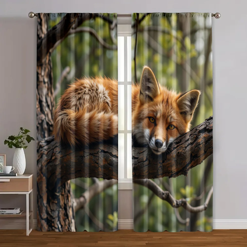 2pcs, Curtain Cloth 2D print Rustic Fox on Branch Machine Washable Polyester (without rod) Room Decor Use for Bedroom, Living
2pcs, Curtain Cloth 2D print Rustic Fox on Branch Machine Washable Polyester (without rod) Room Decor Use for Bedroom, Living