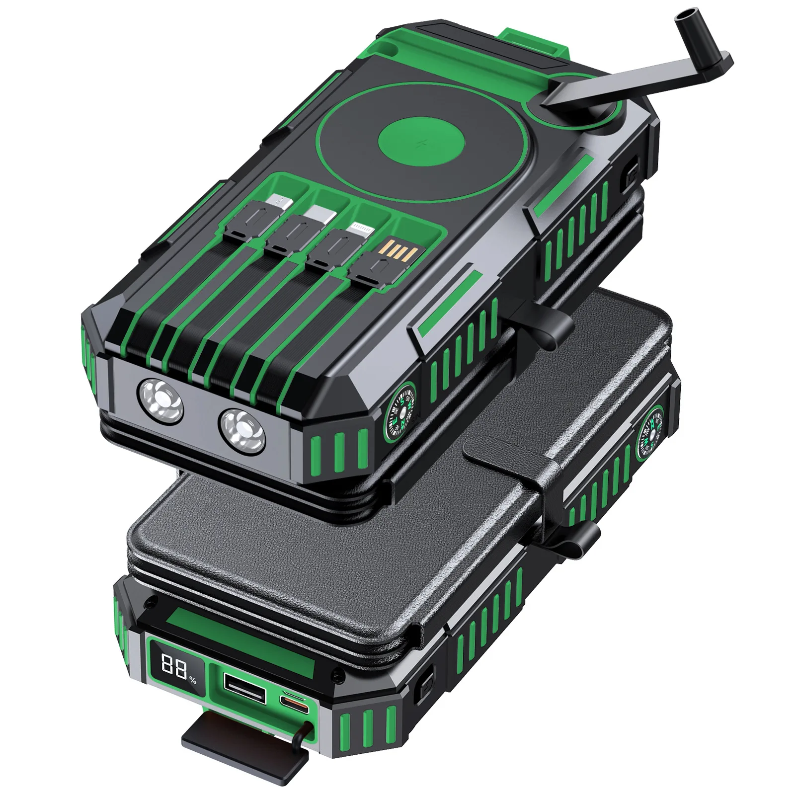 Hand Crank Solar Power Bank 20000mAh with 4 Solar Panels Portable Magnetic Wireless Charger for iPhone 17 Huawei Watch Powerbank
Hand Crank Solar Power Bank 20000mAh with 4 Solar Panels Portable Magnetic Wireless Charger for iPhone 17 Huawei Watch Powerbank