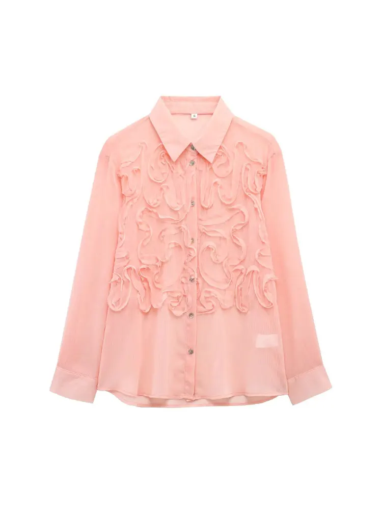 TRZA Women's Long Sleeve Button-Up Shirt Fashion Textured Blouse Chic Female Top
TRZA Women's Long Sleeve Button-Up Shirt Fashion Textured Blouse Chic Female Top