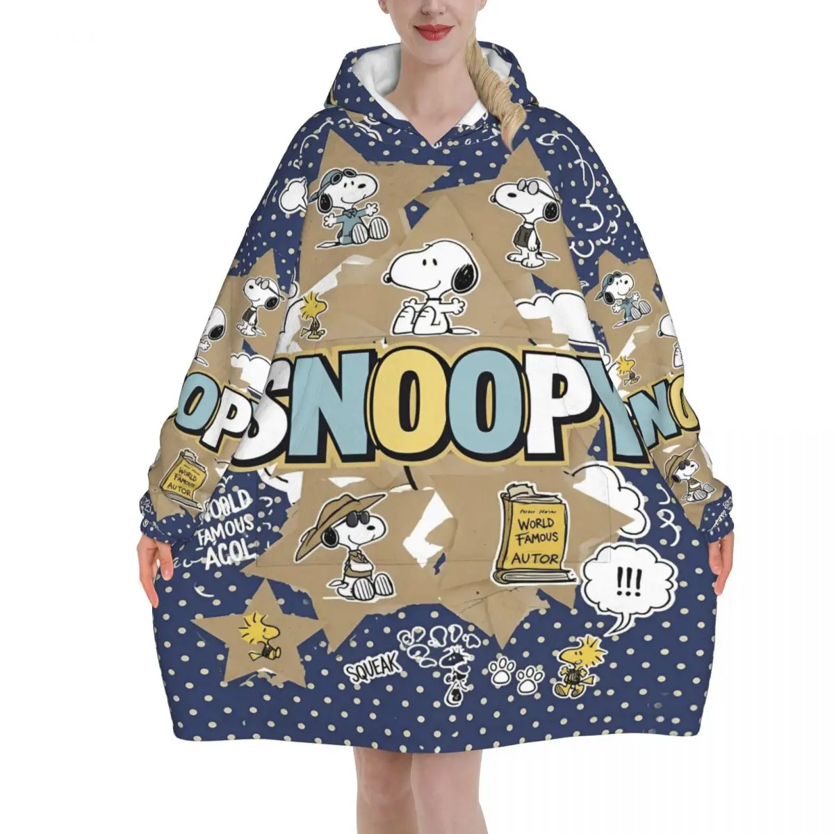 Snoopys Dogs Woodstock Oversized Blanket Hoodie Sweatshirt Long Fleece Hooded Wearable Blanket with Large Pocket for Women Men
Snoopys Dogs Woodstock Oversized Blanket Hoodie Sweatshirt Long Fleece Hooded Wearable Blanket with Large Pocket for Women Men