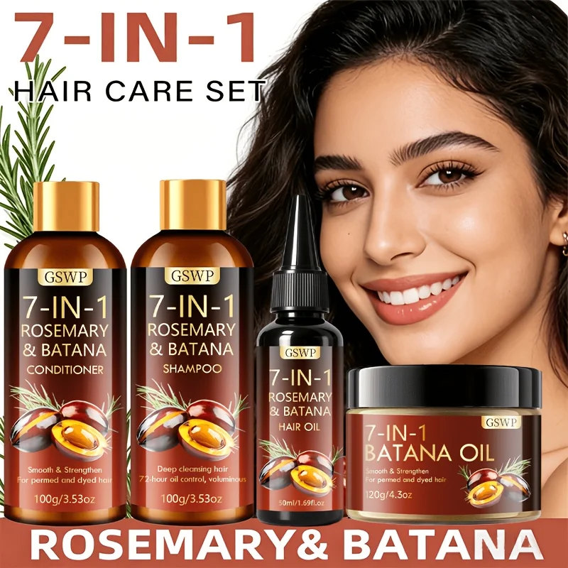 GSWP Batana set. Shampoo, conditioner, essential oil and hair oil. Deeply moisturises, smooths and strengthens hair.4pcs
GSWP Batana set. Shampoo, conditioner, essential oil and hair oil. Deeply moisturises, smooths and strengthens hair.4pcs