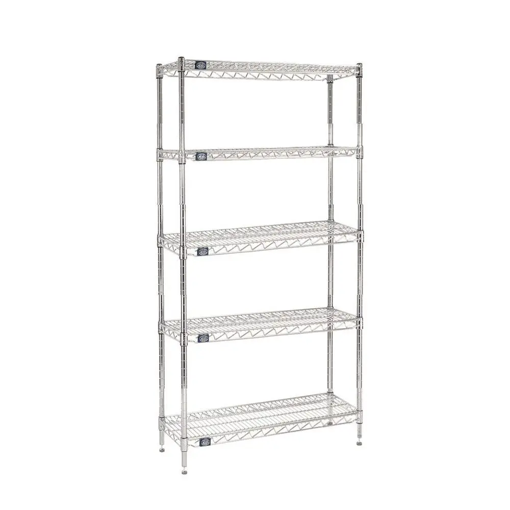24 x 30 x 86 5-Tier Adjustable Wire Shelving Unit, Commercial Storage Rack, Chrome, Leveling Feet
24 x 30 x 86 5-Tier Adjustable Wire Shelving Unit, Commercial Storage Rack, Chrome, Leveling Feet
