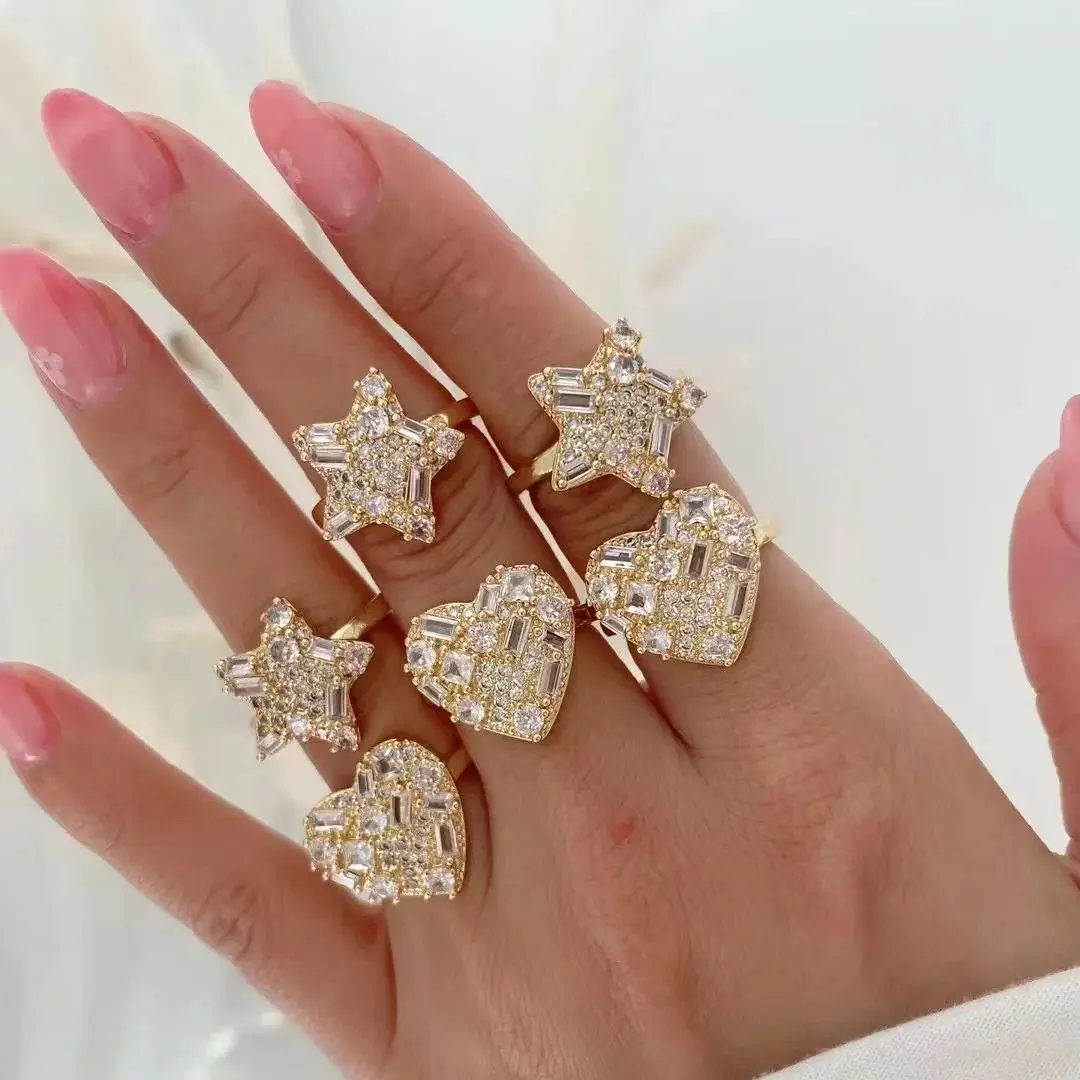 10PCS, Fashion Zircon Star Heart FAdjustable Ring For Women Girls Romantic Finger Rings Jewelry Gift
10PCS, Fashion Zircon Star Heart FAdjustable Ring For Women Girls Romantic Finger Rings Jewelry Gift