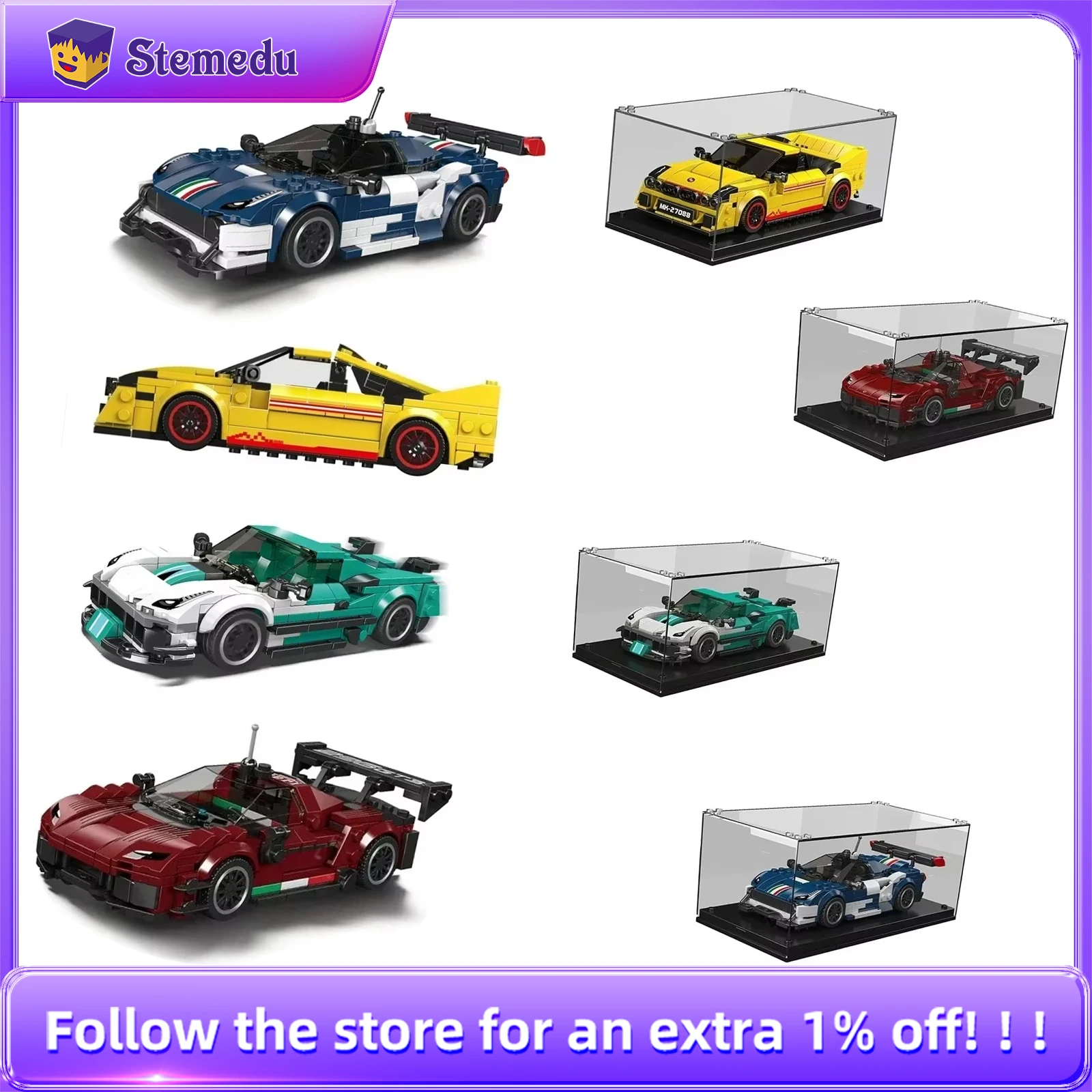 MOLD KING Sport Cars RC Roadster Series Модель 27085 27086 27087 27088 DIY Строительный блок + Коробка для дисплея EVO38 F296 F488 GT3 F8XX
MOLD KING Sport Cars RC Roadster Series Модель 27085 27086 27087 27088 DIY Строительный блок + Коробка для дисплея EVO38 F296 F488 GT3 F8XX