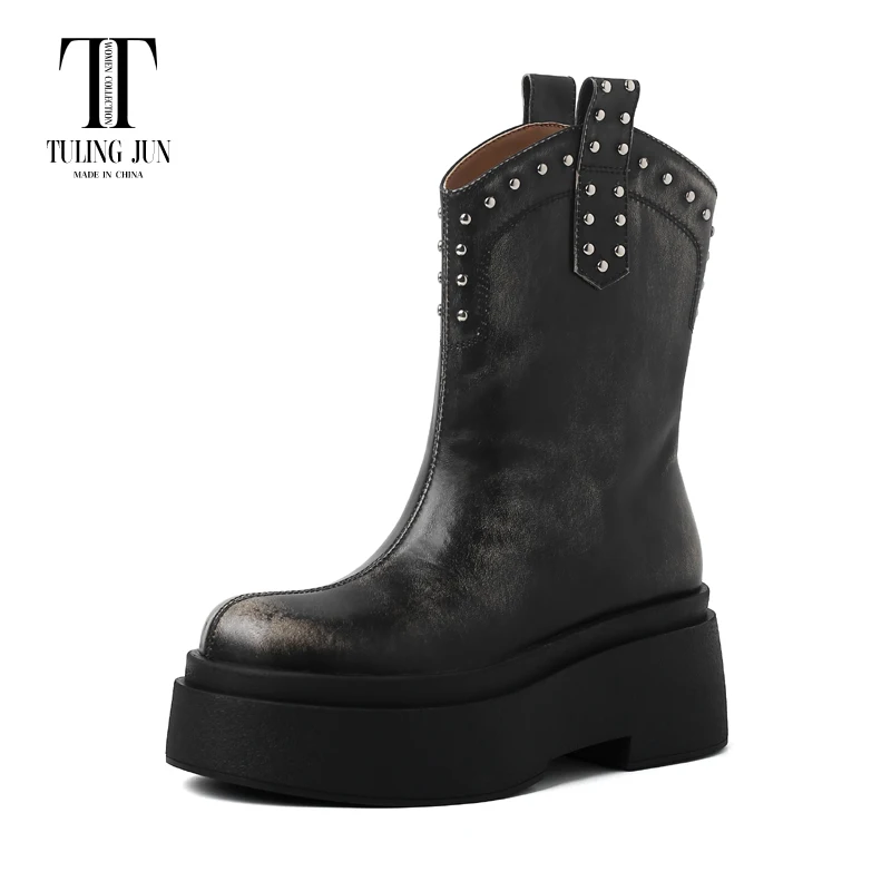 TULING JUN Winter 2023 Woman Retro Round Head Solid Color Ankle Boots Chunky Thick Bottom Shoes For Women Concise T-M3120
TULING JUN Winter 2023 Woman Retro Round Head Solid Color Ankle Boots Chunky Thick Bottom Shoes For Women Concise T-M3120