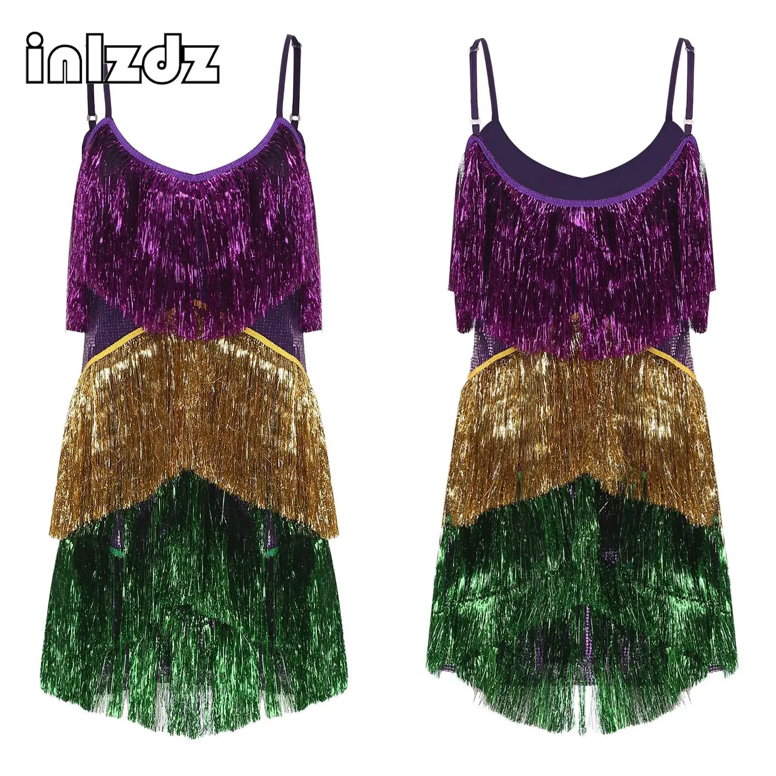 Womens Sequin Fringed Disco Club Dance Mini Dress Tassel Sleeveless Sling Dress Tank Dress for Musical Themed Party Nightclub
Womens Sequin Fringed Disco Club Dance Mini Dress Tassel Sleeveless Sling Dress Tank Dress for Musical Themed Party Nightclub