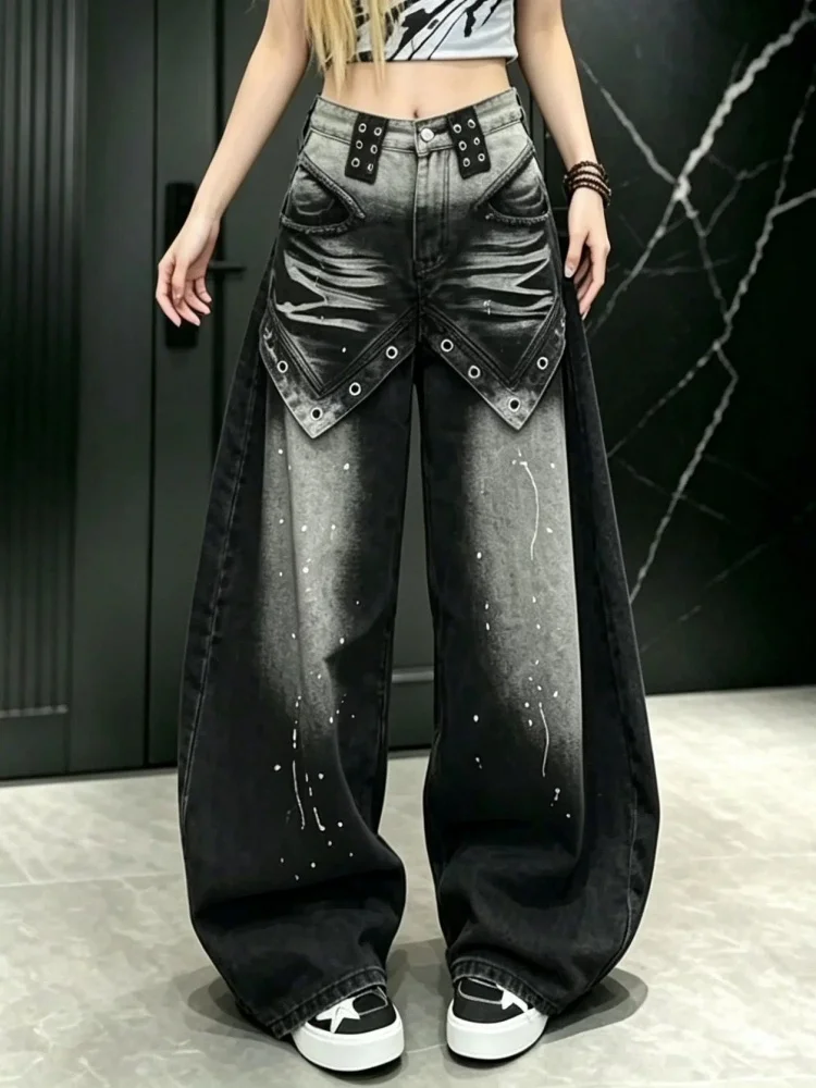 2026 Trashy Y2K Washed Distressed Black Baggy Women's Jeans Pants For Woman 90s Vintage Clothes Wide Leg Gothic Denim Trousers
2026 Trashy Y2K Washed Distressed Black Baggy Women's Jeans Pants For Woman 90s Vintage Clothes Wide Leg Gothic Denim Trousers