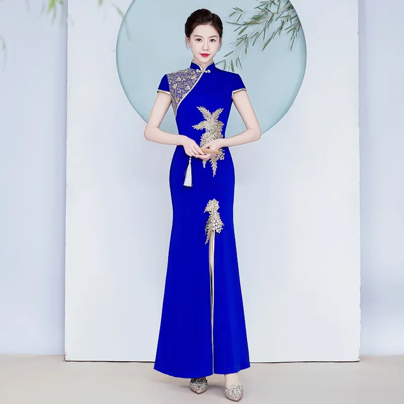 Plus Size 5XL Vinatge Chinese Style Perform Qipao Elegant Women Cheongsam Vintage Classic Long Evening Party Dress Gown Vestidos 
Plus Size 5XL Vinatge Chinese Style Perform Qipao Elegant Women Cheongsam Vintage Classic Long Evening Party Dress Gown Vestidos