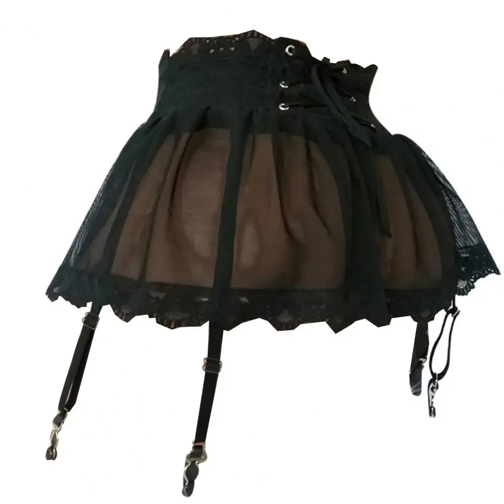 Women's Sexy Mesh Skirts Adjustable Garter Belt Skirt Four-breasted Bandage Perspective Lace Garter Skirt for Valentine's day
Women's Sexy Mesh Skirts Adjustable Garter Belt Skirt Four-breasted Bandage Perspective Lace Garter Skirt for Valentine's day