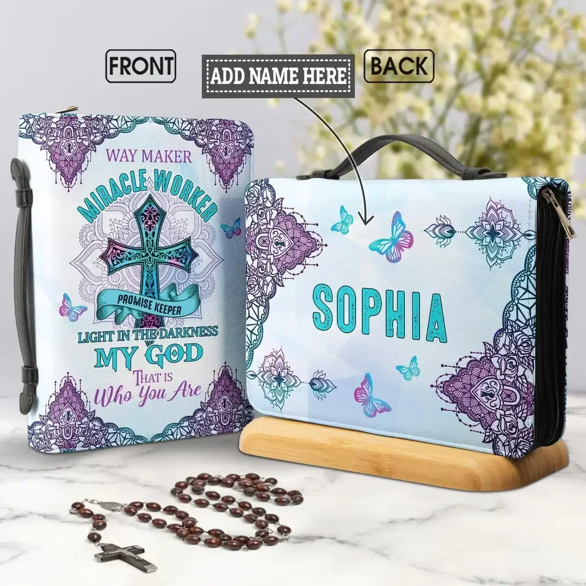 Christianity Women's Bible Bag Purple Cross Design Bible Cover Case Zippered Handle Handbags Bible Storage Bags Personalized
Christianity Women's Bible Bag Purple Cross Design Bible Cover Case Zippered Handle Handbags Bible Storage Bags Personalized
