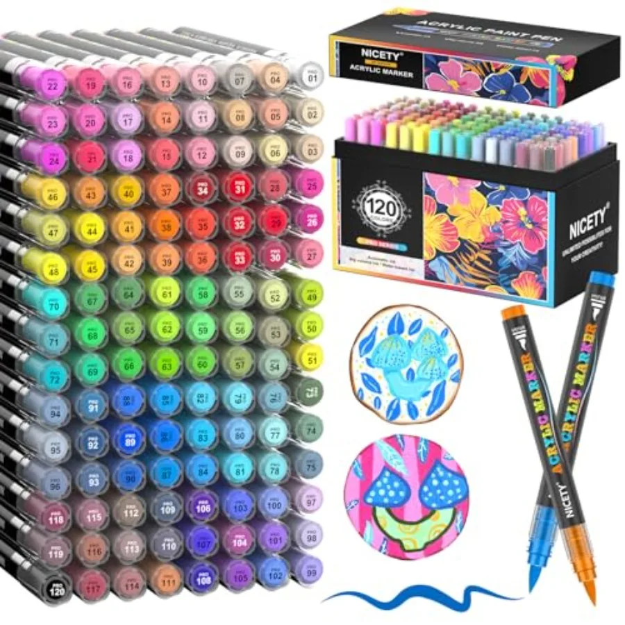 Acrylic Paint Markers Water-Based Brush Tip Paint Pens for Smooth Layering Gradient Blending and Multi-Surface Art
Acrylic Paint Markers Water-Based Brush Tip Paint Pens for Smooth Layering Gradient Blending and Multi-Surface Art