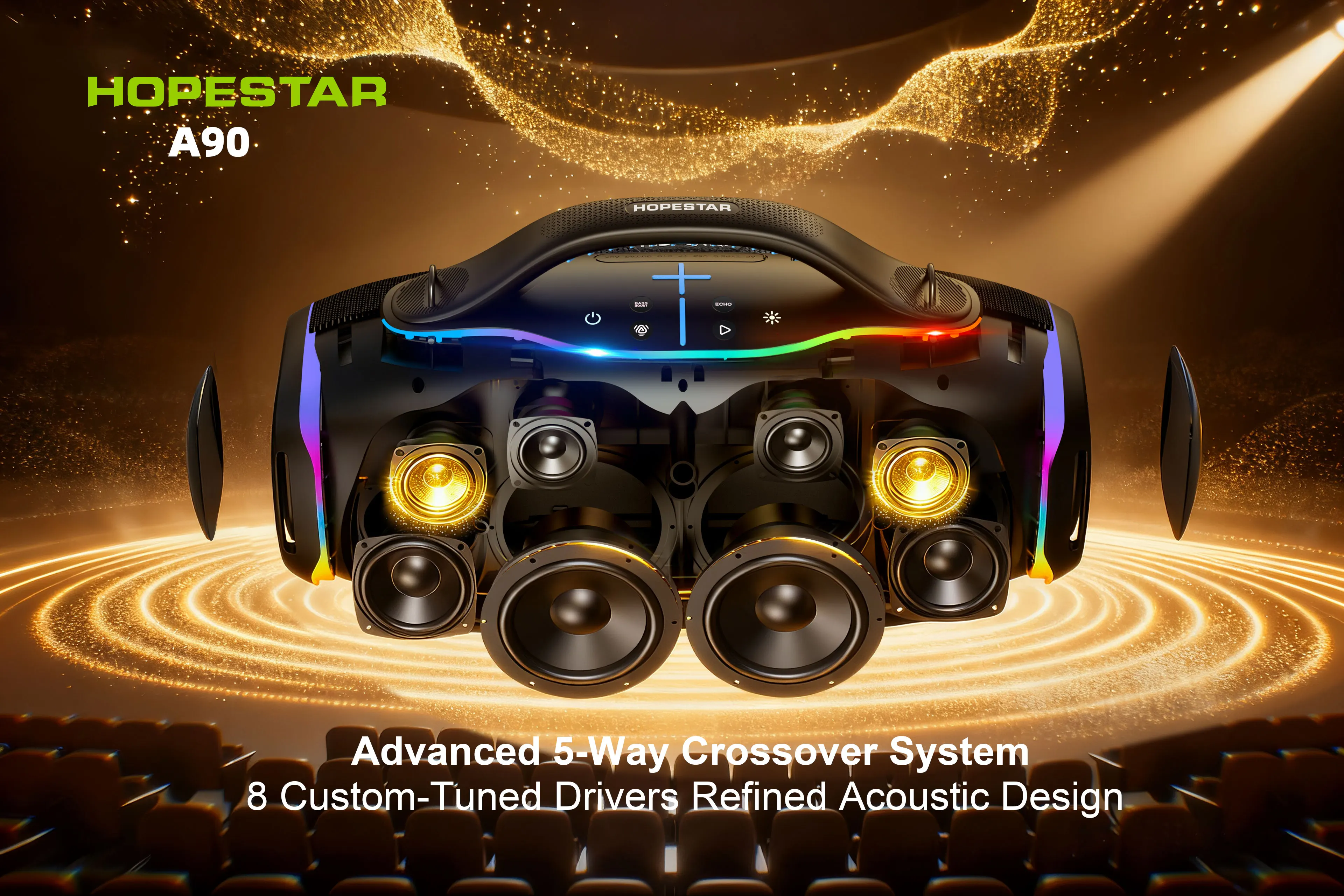 Original New Arrival HOPESTAR A90 Outdoor Big Power 700W Wireless BT Speaker Portable Waterproof TWS Party Karaoke RGB AUX
Original New Arrival HOPESTAR A90 Outdoor Big Power 700W Wireless BT Speaker Portable Waterproof TWS Party Karaoke RGB AUX