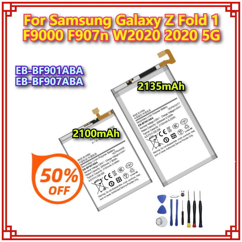 EB-BF901ABA EB-BF907ABA Brand New Mobile Phone Battery For Samsung Galaxy Z Fold 1 F9000 F907n W2020 2020 5G Battery+tools
EB-BF901ABA EB-BF907ABA Brand New Mobile Phone Battery For Samsung Galaxy Z Fold 1 F9000 F907n W2020 2020 5G Battery+tools