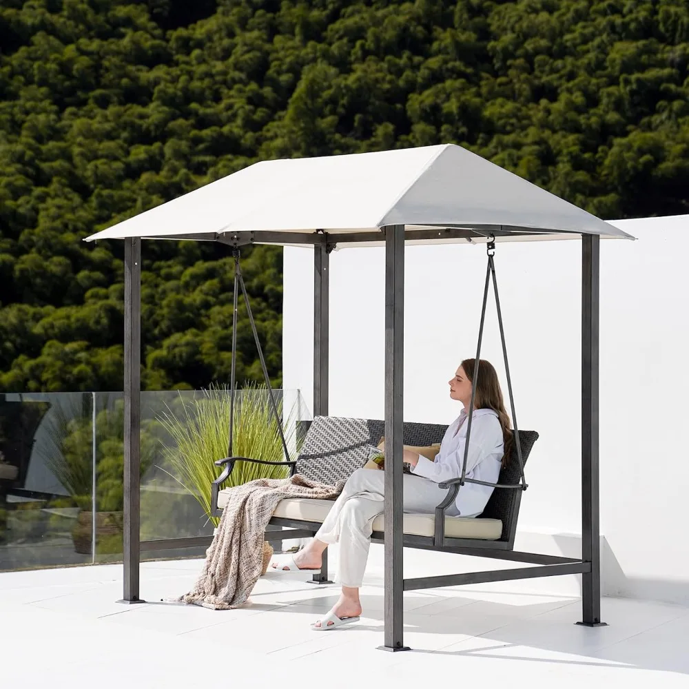 Hot-Sell!Beige,3-Seat Patio Swing Chair,Outdoor Porch Swing w/Canopy, Removable Cushion for Patio Garden Poolside-NEW
Hot-Sell!Beige,3-Seat Patio Swing Chair,Outdoor Porch Swing w/Canopy, Removable Cushion for Patio Garden Poolside-NEW