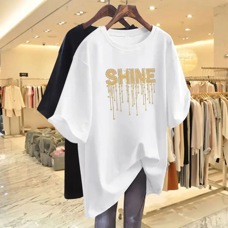 Summer Women Clothing Fashion Short Sleeve Top Tee, Letter Printed O-neck T-shirt, 100% Cotton Casual Loose Basic Pullovers
Summer Women Clothing Fashion Short Sleeve Top Tee, Letter Printed O-neck T-shirt, 100% Cotton Casual Loose Basic Pullovers