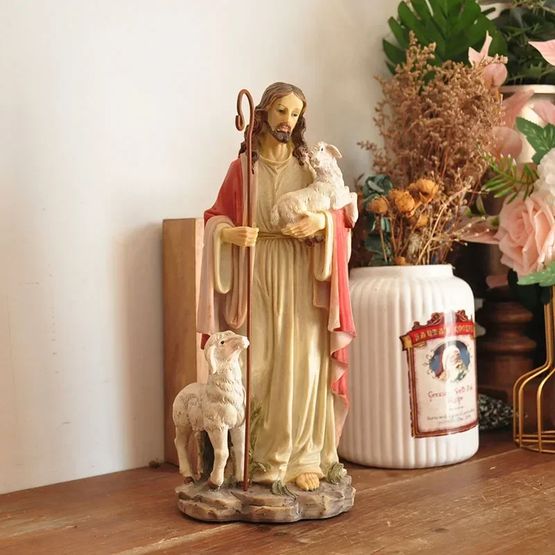 Catholic Biblical Stories Holding Sheep Holy Father Jesus Figurine Ornament for Home Desktop Decoration Religious Belief Statue
Catholic Biblical Stories Holding Sheep Holy Father Jesus Figurine Ornament for Home Desktop Decoration Religious Belief Statue