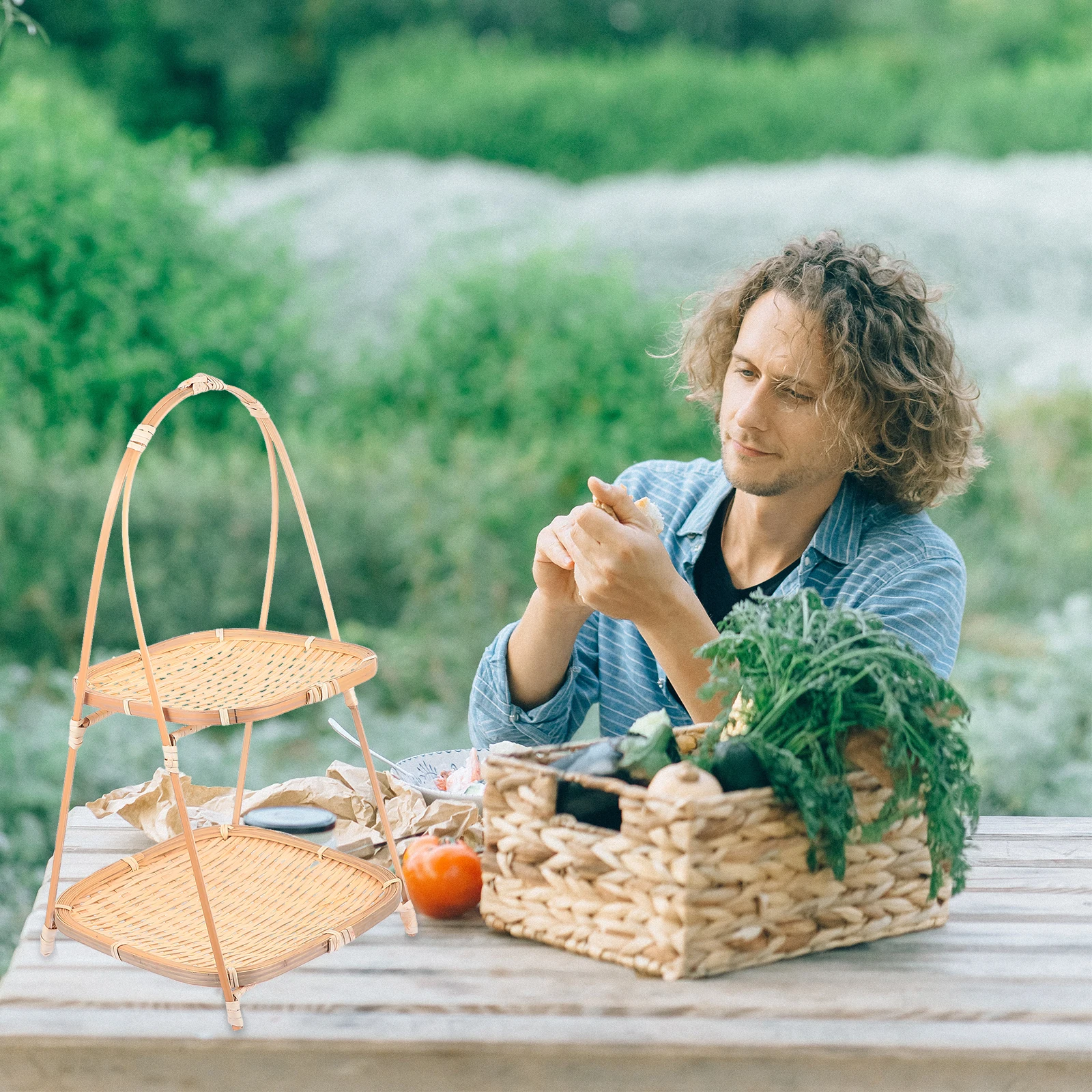 Bamboo Snack Stand Handwoven Fruit Basket Kitchen Counter Storage Vegetable Basket Pastry Storage Eco Friendly
Bamboo Snack Stand Handwoven Fruit Basket Kitchen Counter Storage Vegetable Basket Pastry Storage Eco Friendly
