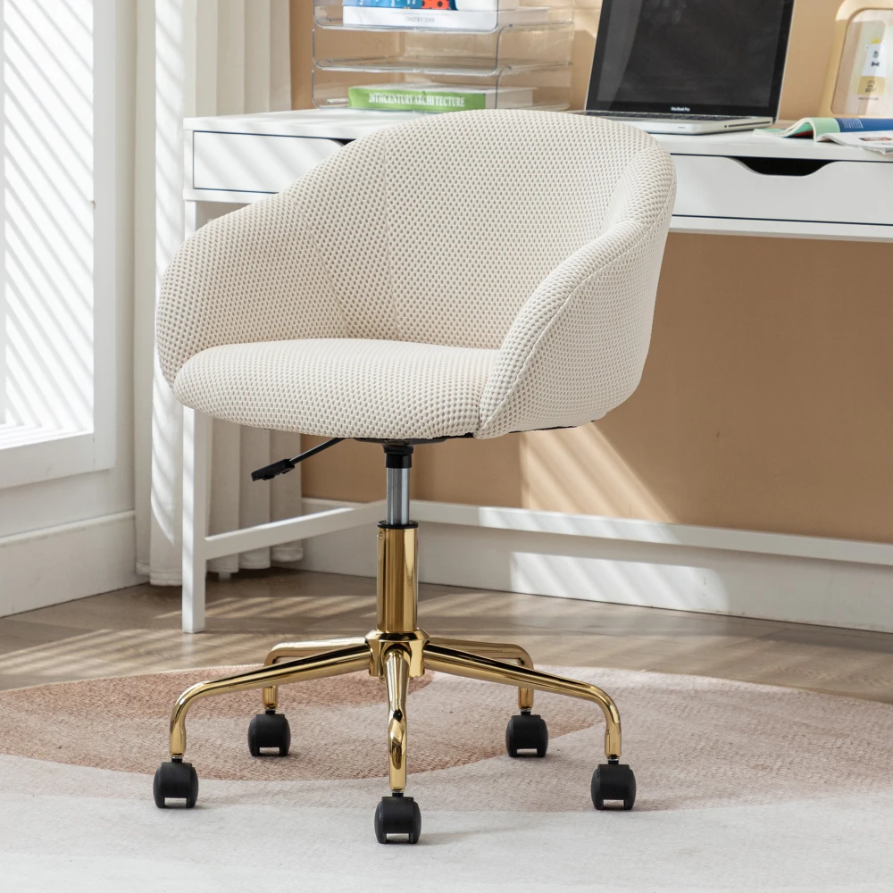 Mesh Fabric Home Office 360°Swivel Chair Adjustable Height with Gold Metal Base,Beige Computer Chairs Gaming Chair Desk Chairs
Mesh Fabric Home Office 360°Swivel Chair Adjustable Height with Gold Metal Base,Beige Computer Chairs Gaming Chair Desk Chairs