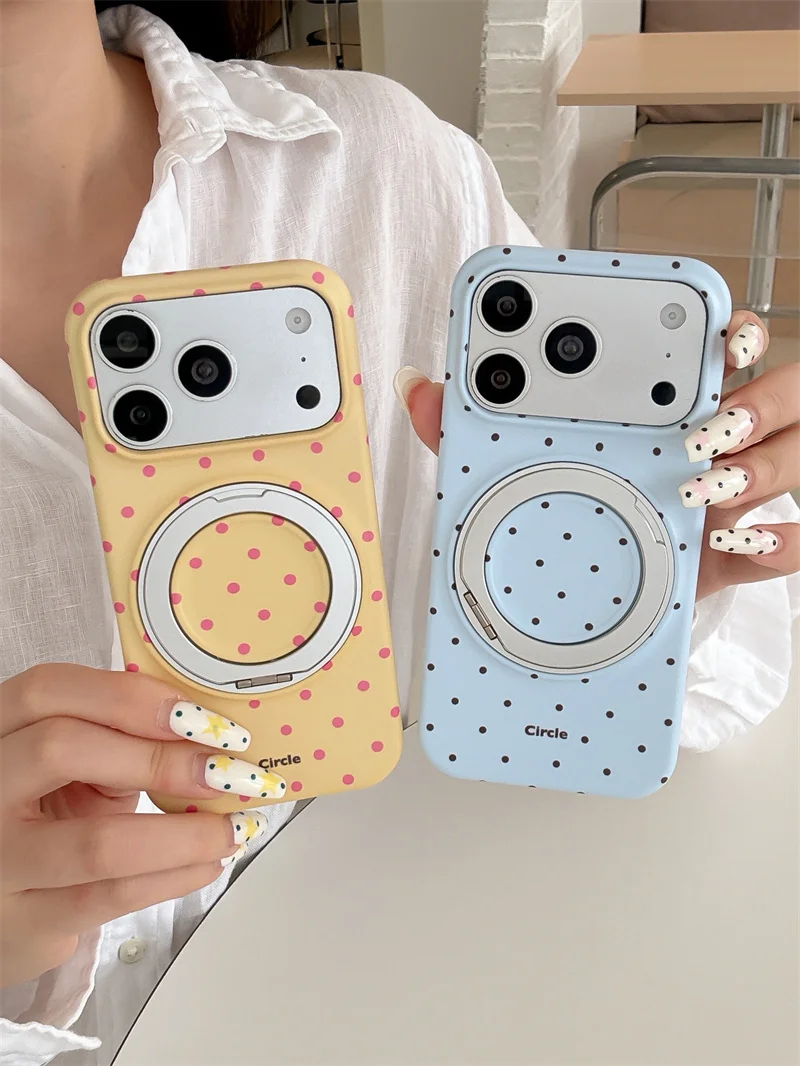 Polka Dot 360° Ring Stand Phone Case For iPhone 17 16 15 Pro Max Light Blue Shockproof Camera Protection Cover
Polka Dot 360° Ring Stand Phone Case For iPhone 17 16 15 Pro Max Light Blue Shockproof Camera Protection Cover