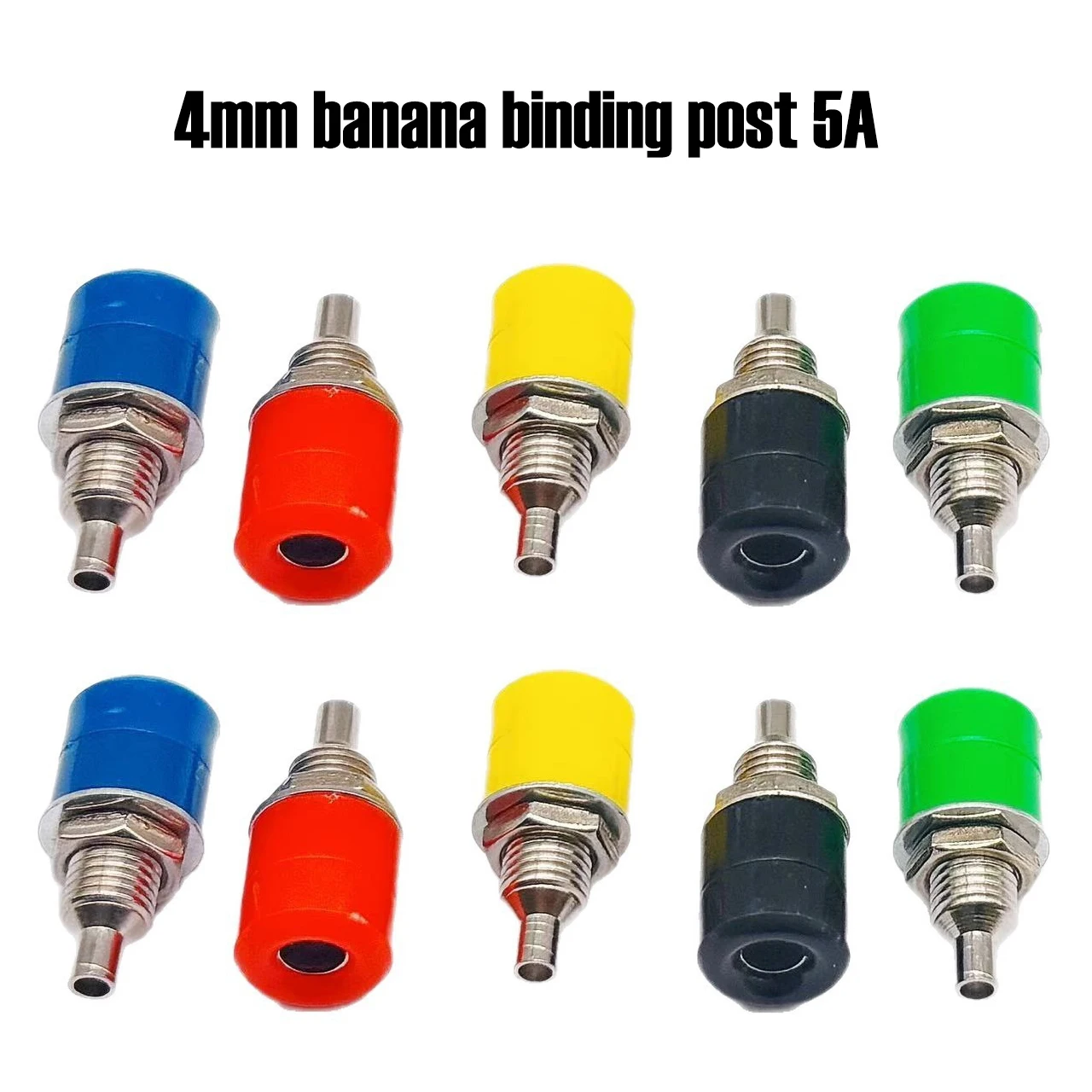 10pcs/Lot 4mm Banana Binding Post 5A Current Rating Black Red Green Yellow Banana Sockets Electrical Connectors for DIY Projects
10pcs/Lot 4mm Banana Binding Post 5A Current Rating Black Red Green Yellow Banana Sockets Electrical Connectors for DIY Projects