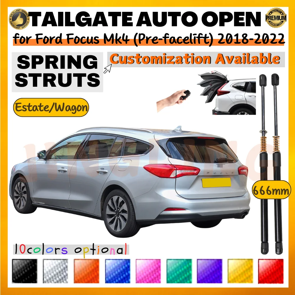 Qty(2) Trunk Struts with Spring for Ford Focus Mk4 Estate (Pre-facelift) 2018-2022 666MM Rear Tailgate Boot Lift Supports Shocks 
Qty(2) Trunk Struts with Spring for Ford Focus Mk4 Estate (Pre-facelift) 2018-2022 666MM Rear Tailgate Boot Lift Supports Shocks