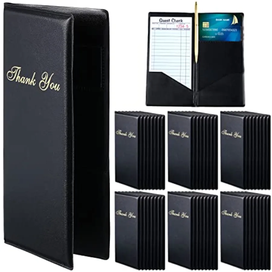 Pcs Check Presenters for Restaurants, Guest Check Card Holders Black Restaurant Bill Book Tip Holders with Gold Thank You Impri
Pcs Check Presenters for Restaurants, Guest Check Card Holders Black Restaurant Bill Book Tip Holders with Gold Thank You Impri
