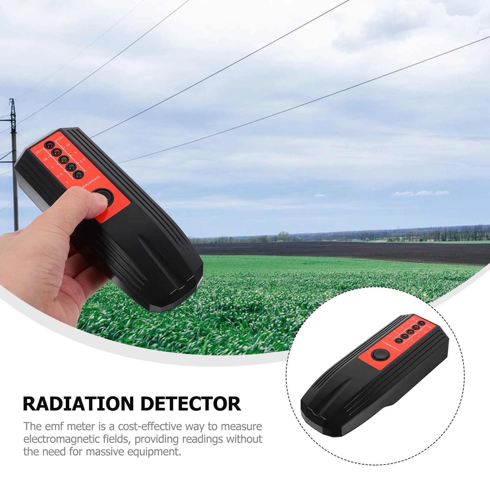 Electromagnetic Radiation EMF Meter Digital Field Strength Tester Black Red Portable Measurement Instrument
Electromagnetic Radiation EMF Meter Digital Field Strength Tester Black Red Portable Measurement Instrument