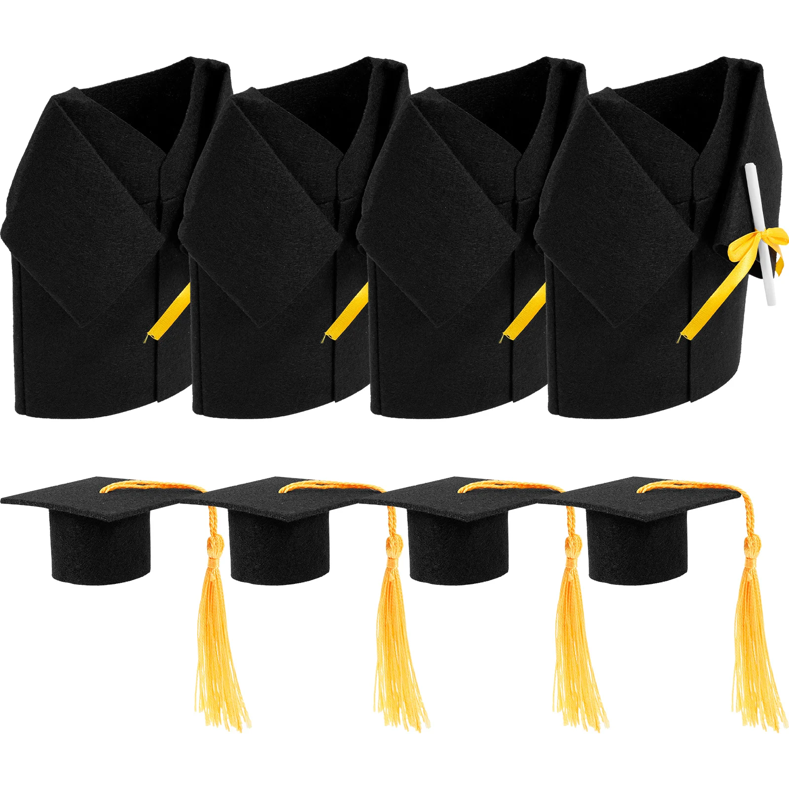 4 Pieces Graduation Cap Decorations Mini Doctor Hat Bottle Toppers Black Suit Classic Design Practical Use Party Favors Beverage
4 Pieces Graduation Cap Decorations Mini Doctor Hat Bottle Toppers Black Suit Classic Design Practical Use Party Favors Beverage