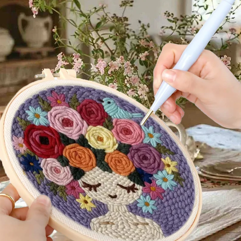 GATYZTORY Embroidery Punch Needle Kit Stitching Tool Set Magic Embroidery Needle Pen Picture woman for needlework and creativity
GATYZTORY Embroidery Punch Needle Kit Stitching Tool Set Magic Embroidery Needle Pen Picture woman for needlework and creativity