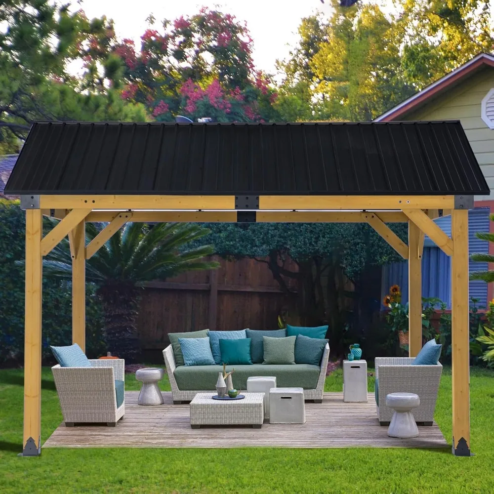 10'x12 'wooden hardtop pavilion, wooden heavy-duty solid cedar pavilion with hook garden
10'x12 'wooden hardtop pavilion, wooden heavy-duty solid cedar pavilion with hook garden