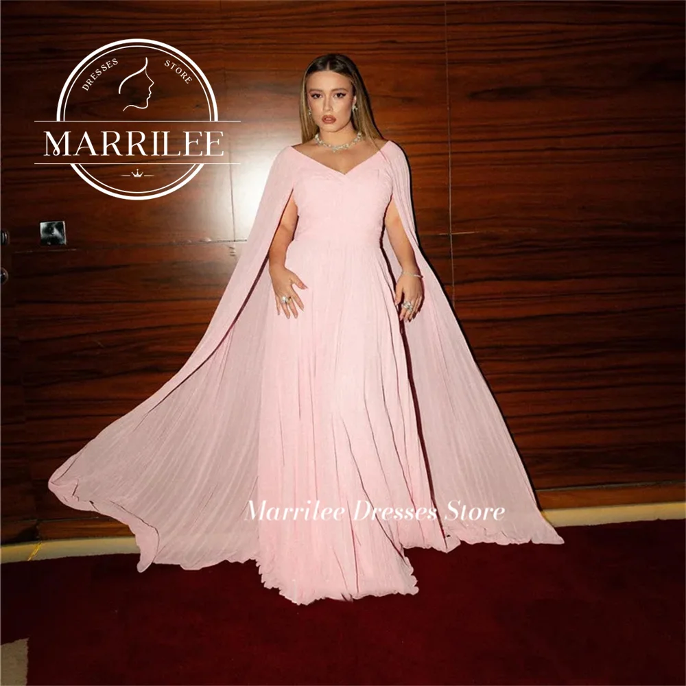 Marrilee Elegant Pink V-Neck Pleating Chiffon Evening Dresses Charming Floor Length A-Line Cap Sleeves Prom Gown Formal Occasion
Marrilee Elegant Pink V-Neck Pleating Chiffon Evening Dresses Charming Floor Length A-Line Cap Sleeves Prom Gown Formal Occasion