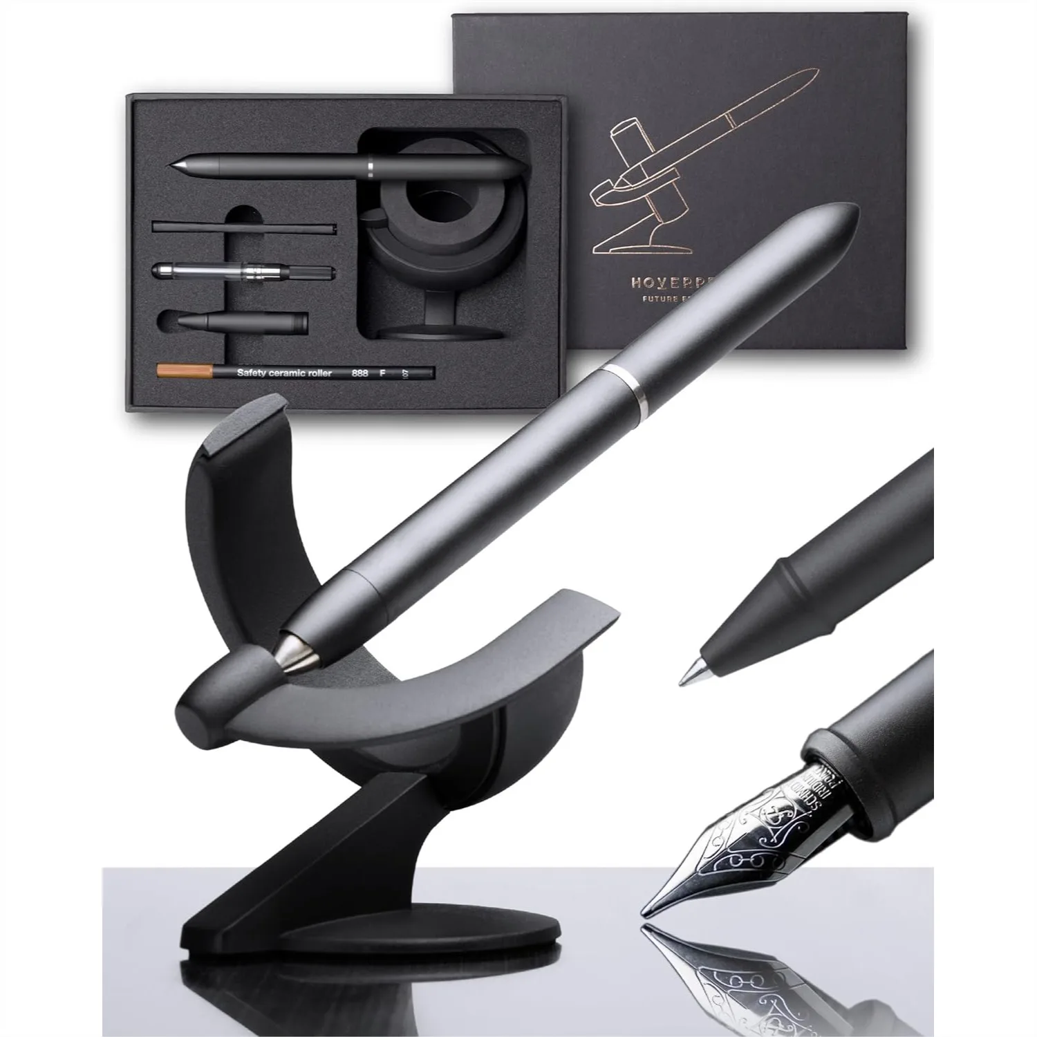 Hoverpen Future Luxury Fountain Pen & Rollerball Pen Set, Schmidt Nib, Aerospace Metal, Defy Gravity Gift for Men & Women
Hoverpen Future Luxury Fountain Pen & Rollerball Pen Set, Schmidt Nib, Aerospace Metal, Defy Gravity Gift for Men & Women