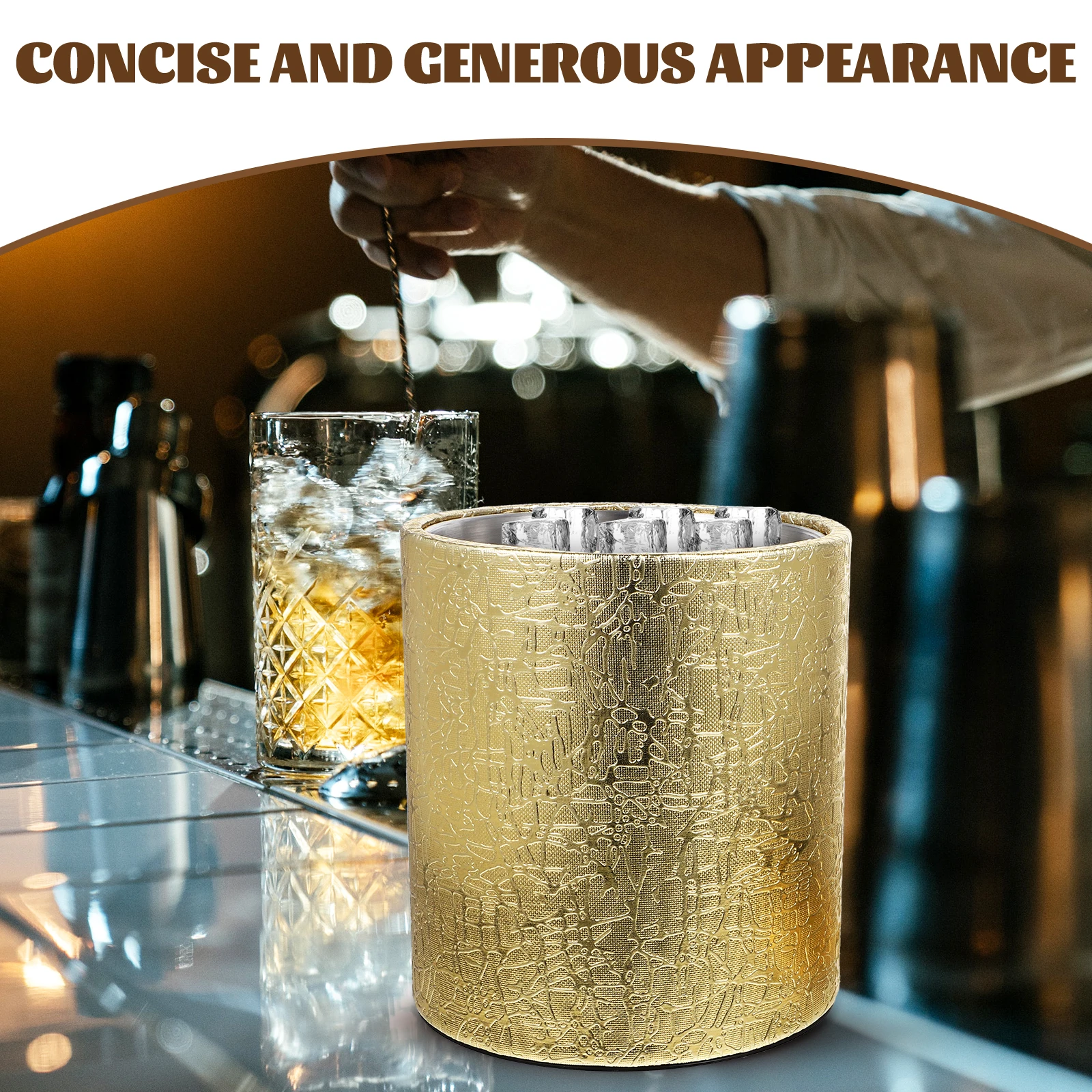 1pc Ice Bucket Stainless Steel Cooling Bucket with Scoop Tongs Gold Lid for Beer Bar Tools Kitchen Accessories
1pc Ice Bucket Stainless Steel Cooling Bucket with Scoop Tongs Gold Lid for Beer Bar Tools Kitchen Accessories