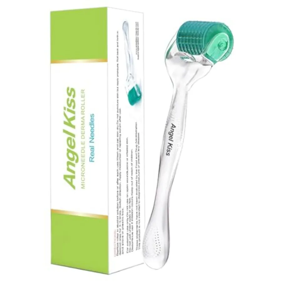 Angel Kiss Titanium Derma Roller for Face Body and Scalp - 192 Individual Needles 0.3mm - Microneedling Roller for Women and Me
Angel Kiss Titanium Derma Roller for Face Body and Scalp - 192 Individual Needles 0.3mm - Microneedling Roller for Women and Me