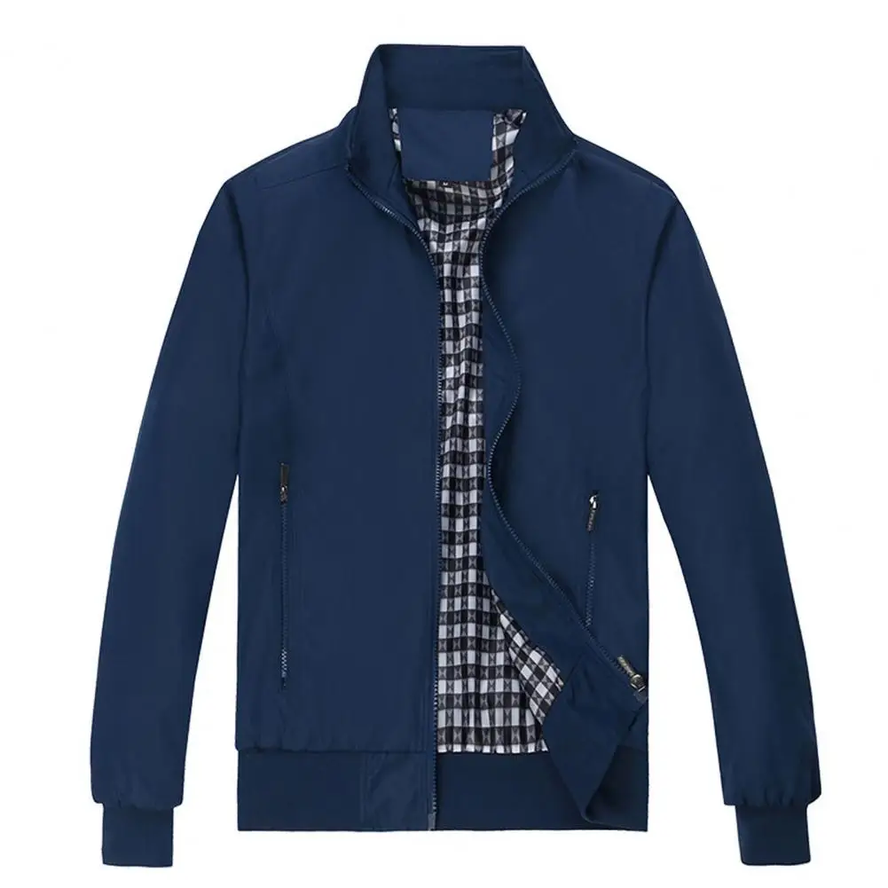 Stand Collar Coat Men's Outdoor Coat with Stand Collar Zipper Closure Winter Jacket
Stand Collar Coat Men's Outdoor Coat with Stand Collar Zipper Closure Winter Jacket