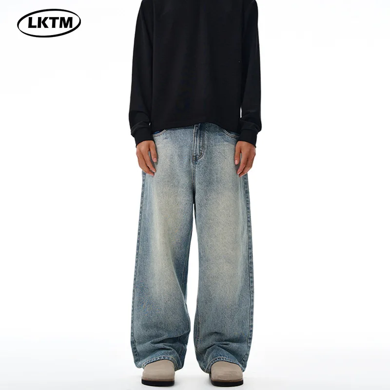 Новые прочные прямые джинсы Leisel для мужчин и женщин, простые широкие брюки
Новые прочные прямые джинсы Leisel для мужчин и женщин, простые широкие брюки