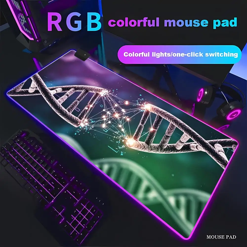 HYBXAXC DNA Science Tech Gaming Mouse Pad Base Desk Mat with Glowing Gradient Print for Office RGB Gaming Mouse HD Gamer LED
HYBXAXC DNA Science Tech Gaming Mouse Pad Base Desk Mat with Glowing Gradient Print for Office RGB Gaming Mouse HD Gamer LED