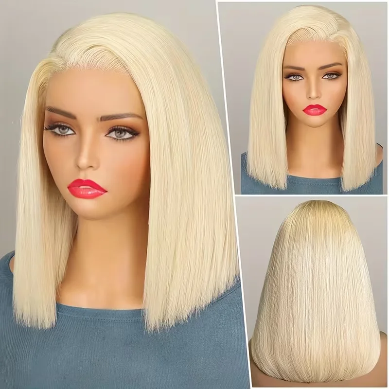 Bob Wig 613 Blonde Short 14 Inch Straight Lace Front Human Hair Wigs For Women 200 Density 13x6 HD Transparent Lace Frontal Wigs
Bob Wig 613 Blonde Short 14 Inch Straight Lace Front Human Hair Wigs For Women 200 Density 13x6 HD Transparent Lace Frontal Wigs