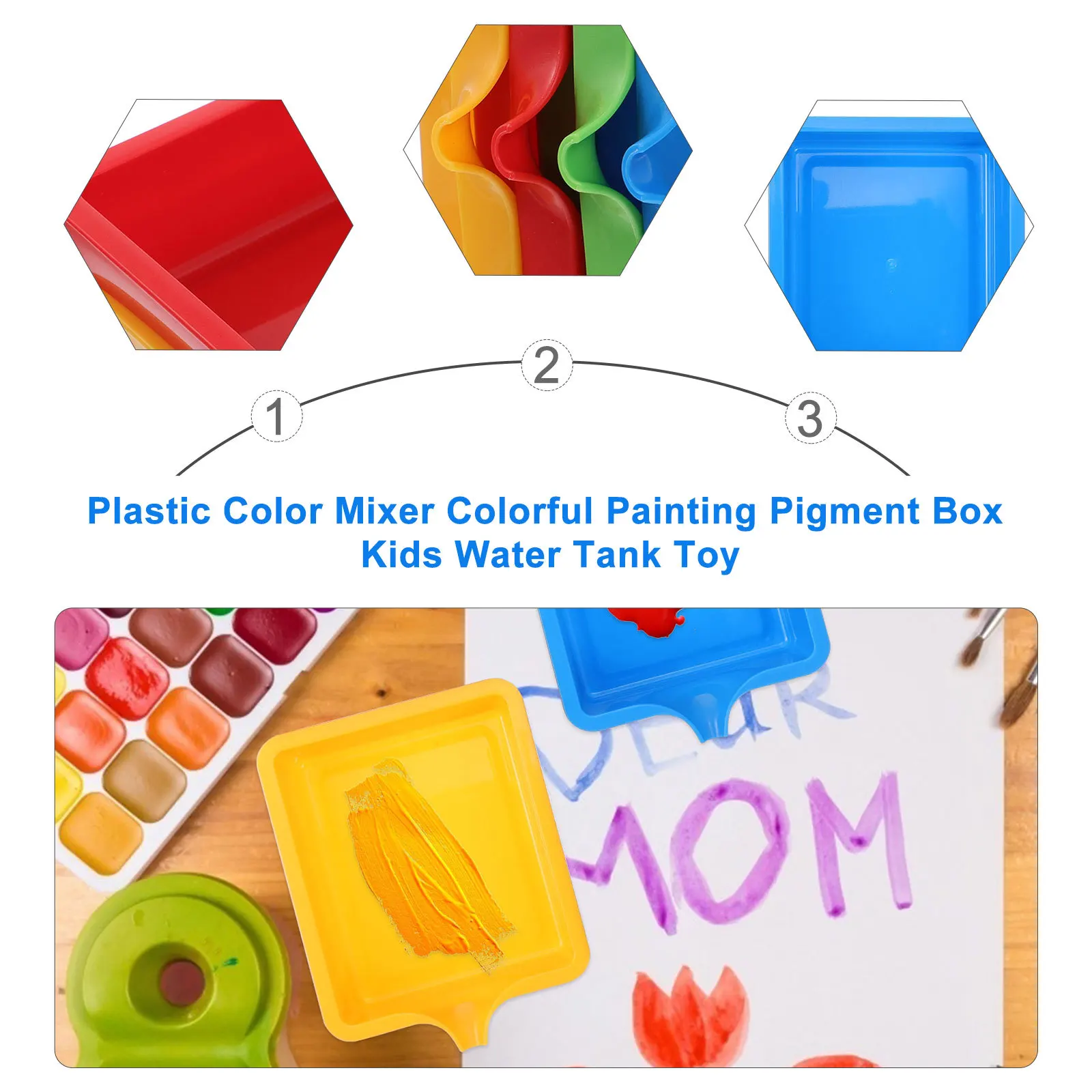 4Pcs Plastic Color Mixing Box for Kids Art Painting Color Display Case Durable Water Tank Practical Paint Case
4Pcs Plastic Color Mixing Box for Kids Art Painting Color Display Case Durable Water Tank Practical Paint Case