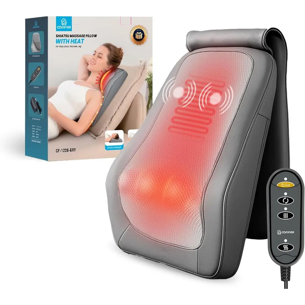 Heated Vibration Shiatsu Massager for Neck and Shoulders, Deep Tissue Relief, Portable Back Massage Pillow for Car and Home Use
Heated Vibration Shiatsu Massager for Neck and Shoulders, Deep Tissue Relief, Portable Back Massage Pillow for Car and Home Use