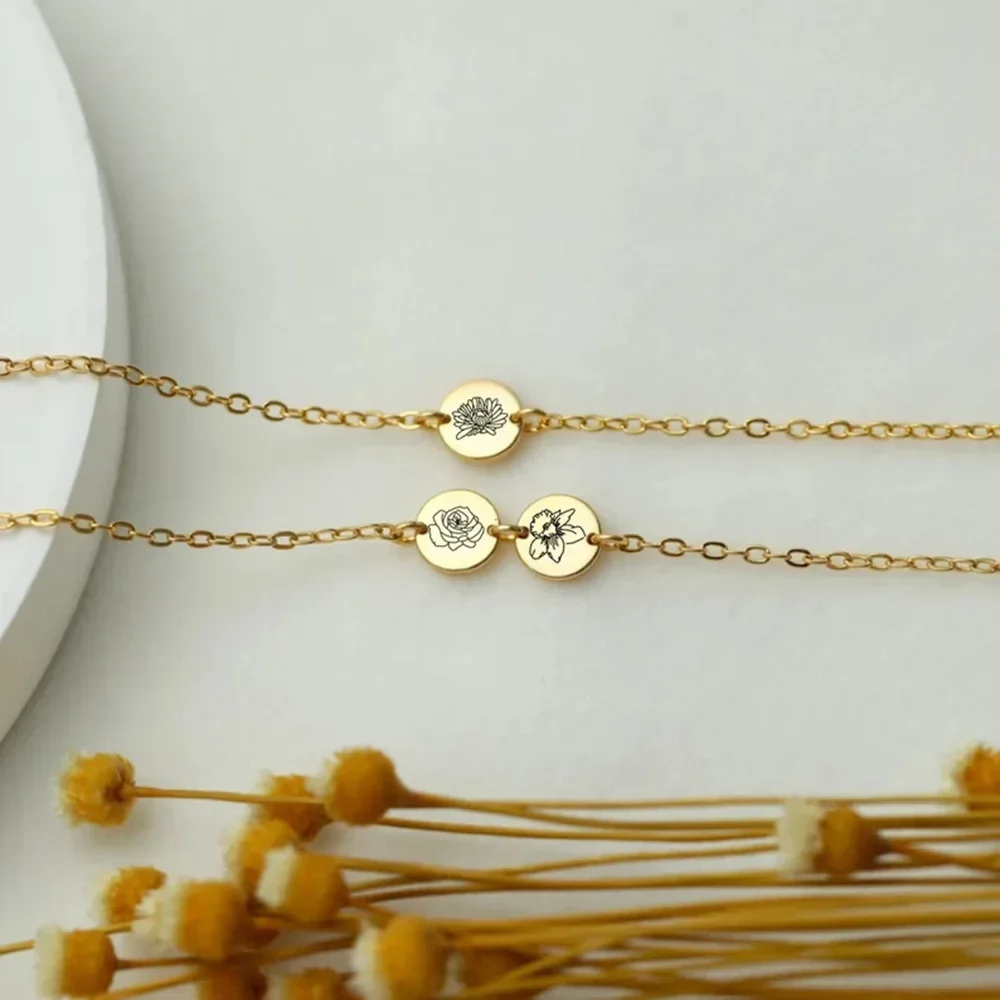 Personalized Bracelet Custom Birth Flower Bracelets Fashion Jewelry for Women Mom Birthday Mother's Day Gifts
Personalized Bracelet Custom Birth Flower Bracelets Fashion Jewelry for Women Mom Birthday Mother's Day Gifts