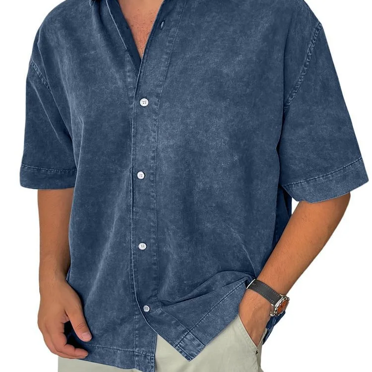 Mens Spring Summer Shirt Short Sleeve Loose Solid Retro Casual Holiday Blouse Breathable Lightweight Beach Button Shirt
Mens Spring Summer Shirt Short Sleeve Loose Solid Retro Casual Holiday Blouse Breathable Lightweight Beach Button Shirt