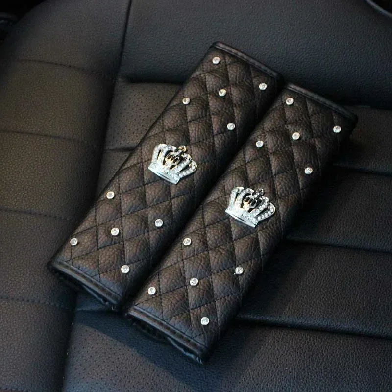 2pcs Car Seat Belt Accessories Bling Rhinestone Crystal Crown Camellia Flower Universal Leather Auto Interior Shoulder Pads
2pcs Car Seat Belt Accessories Bling Rhinestone Crystal Crown Camellia Flower Universal Leather Auto Interior Shoulder Pads