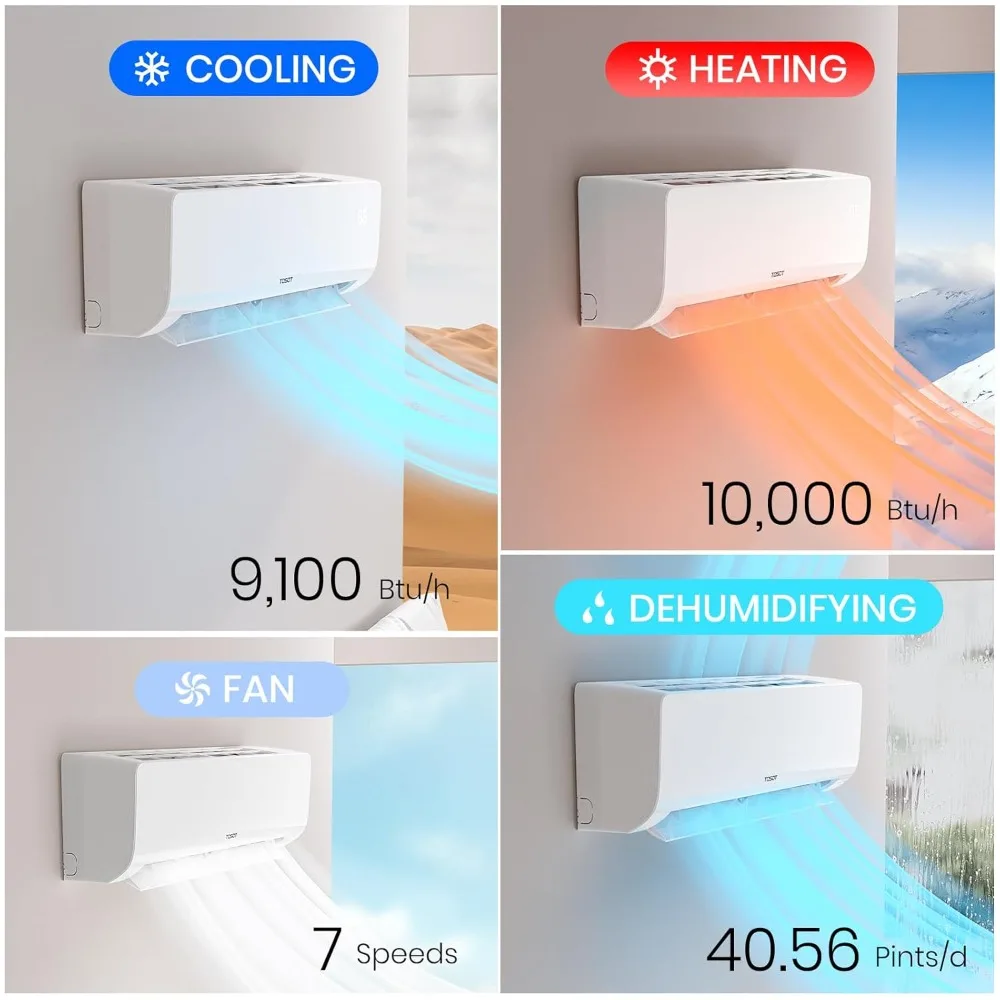9000 BTU Mini-Split Air Conditioner WiFi Enabled Ductless Inverter Split System AC Unit for Heating And Cooling - Customized
9000 BTU Mini-Split Air Conditioner WiFi Enabled Ductless Inverter Split System AC Unit for Heating And Cooling - Customized