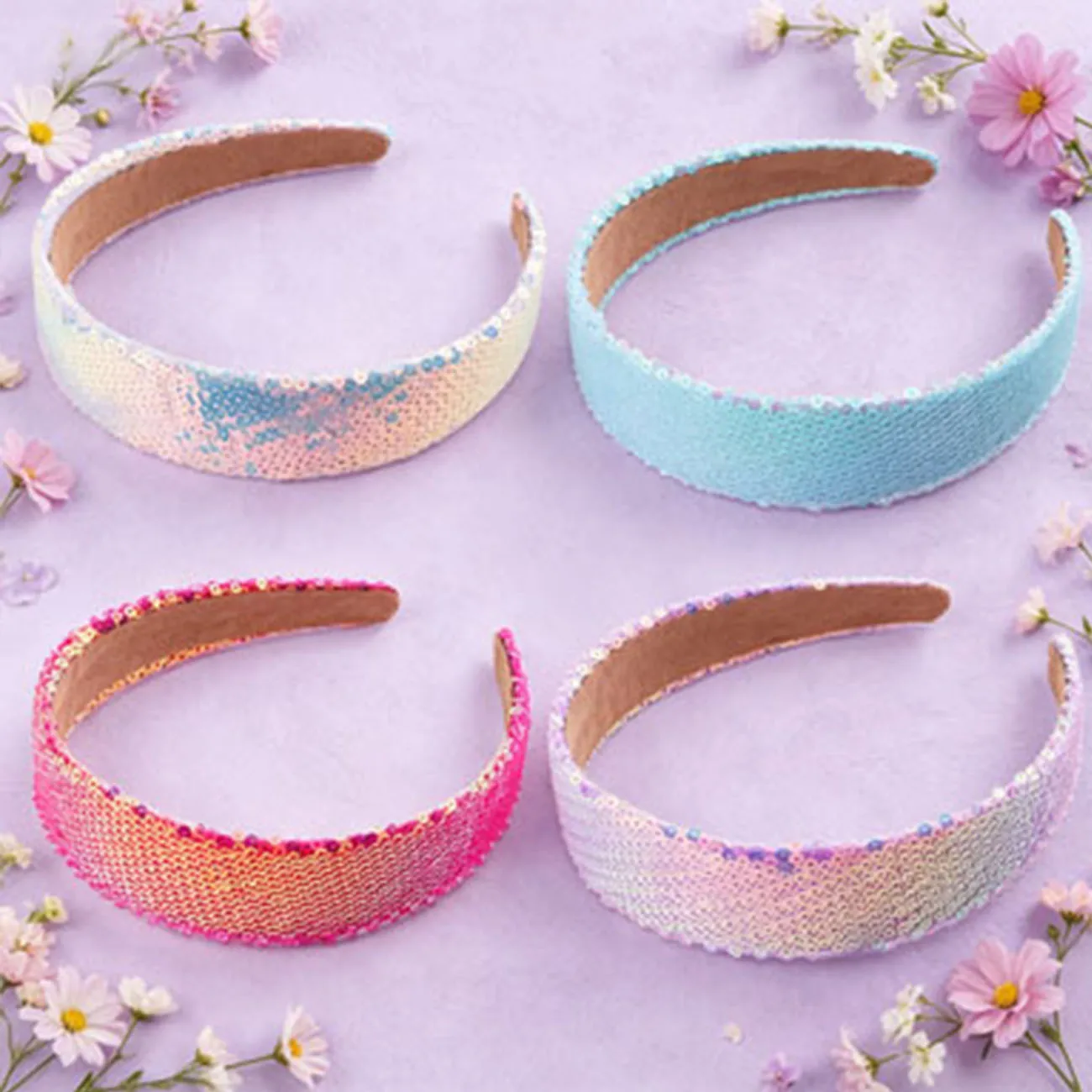 4PCS Wide Glitter Sequin Headbands, Fashion Sparkly Hair Bands for Girls, Daily & Festival Party Hair Accessories
4PCS Wide Glitter Sequin Headbands, Fashion Sparkly Hair Bands for Girls, Daily & Festival Party Hair Accessories