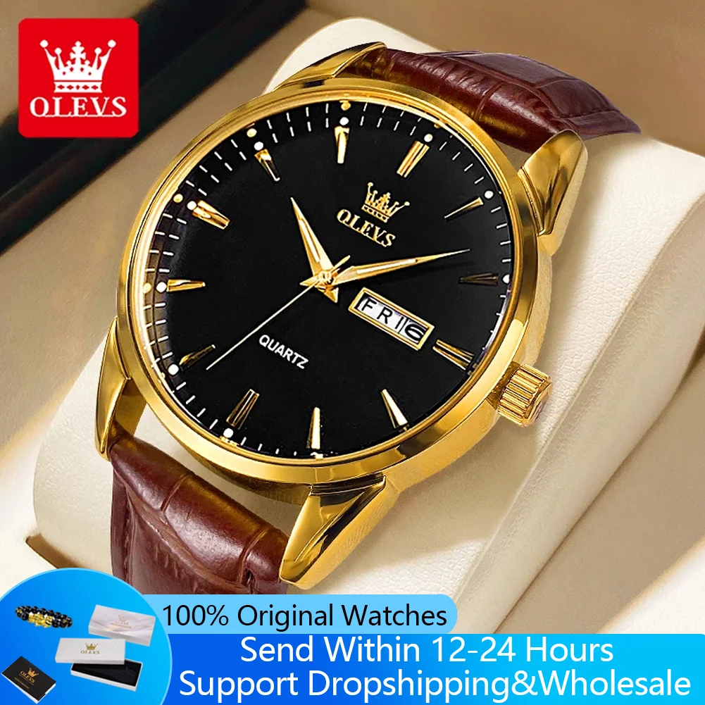 OLEVS 6898 Watch For Men Simple Week Calendar Display Quartz Leather Wristwatch Original 30M Waterproof Luminous Man Dress Watch
OLEVS 6898 Watch For Men Simple Week Calendar Display Quartz Leather Wristwatch Original 30M Waterproof Luminous Man Dress Watch